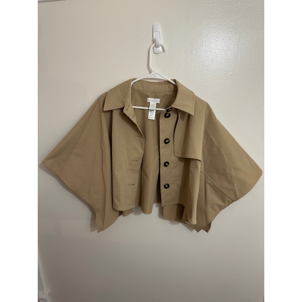 House of Harlow 1960 Tan Khaki Cropped Trench Cape Jacket One Size OS